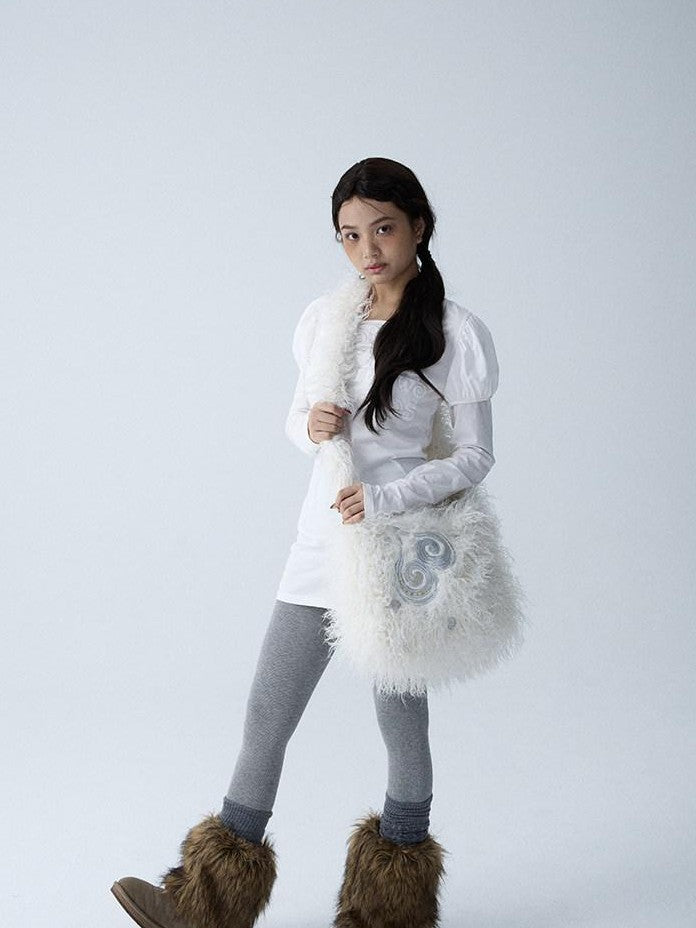 Fuzzy Large Capacity Crossbody Unique Design Women'S Faux Fur Shoulder Bags