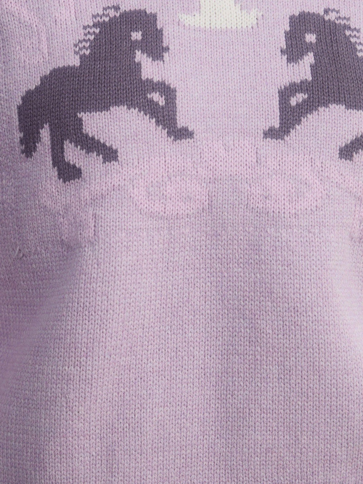 Retro Fairy Tale Pony Intarsia Knit Women'S Cotton Acrylic Blend Sweaters
