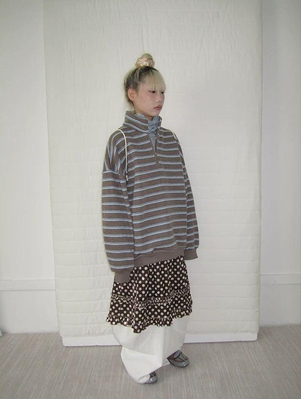 3months | RETRO STRIPED BOA SWEATER【ID:TN00065】