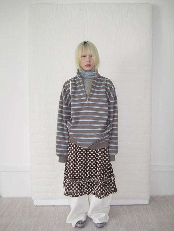 3months | RETRO STRIPED BOA SWEATER【ID:TN00065】