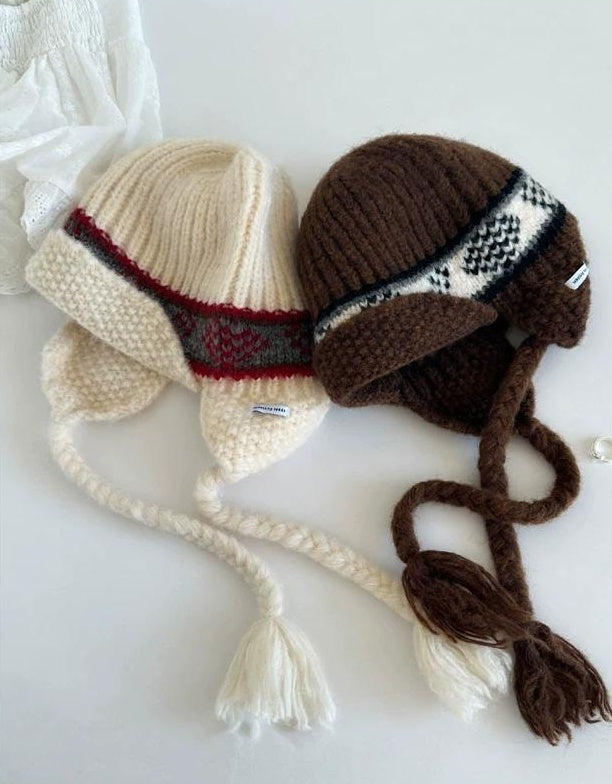 TRIA SELECT | WINTER FAIR ISLE WOOL CAP【ID:TN00073】