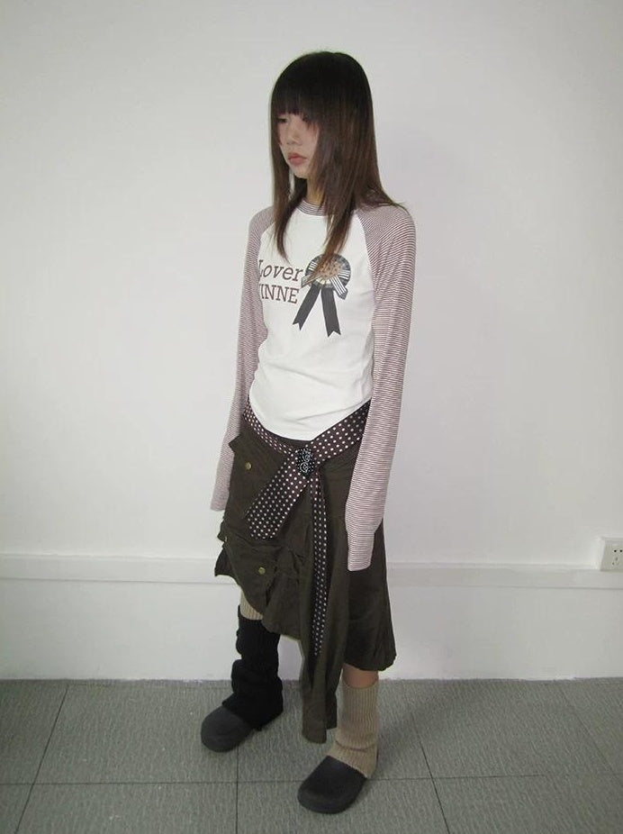 3months | KOREAN STRIPED LETTER TEE【ID:TN00064】