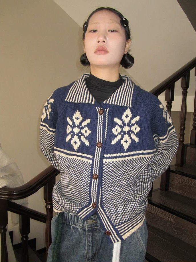 3months | RETRO LOOSE KNIT SWEATER JACKET【ID:TN00043】