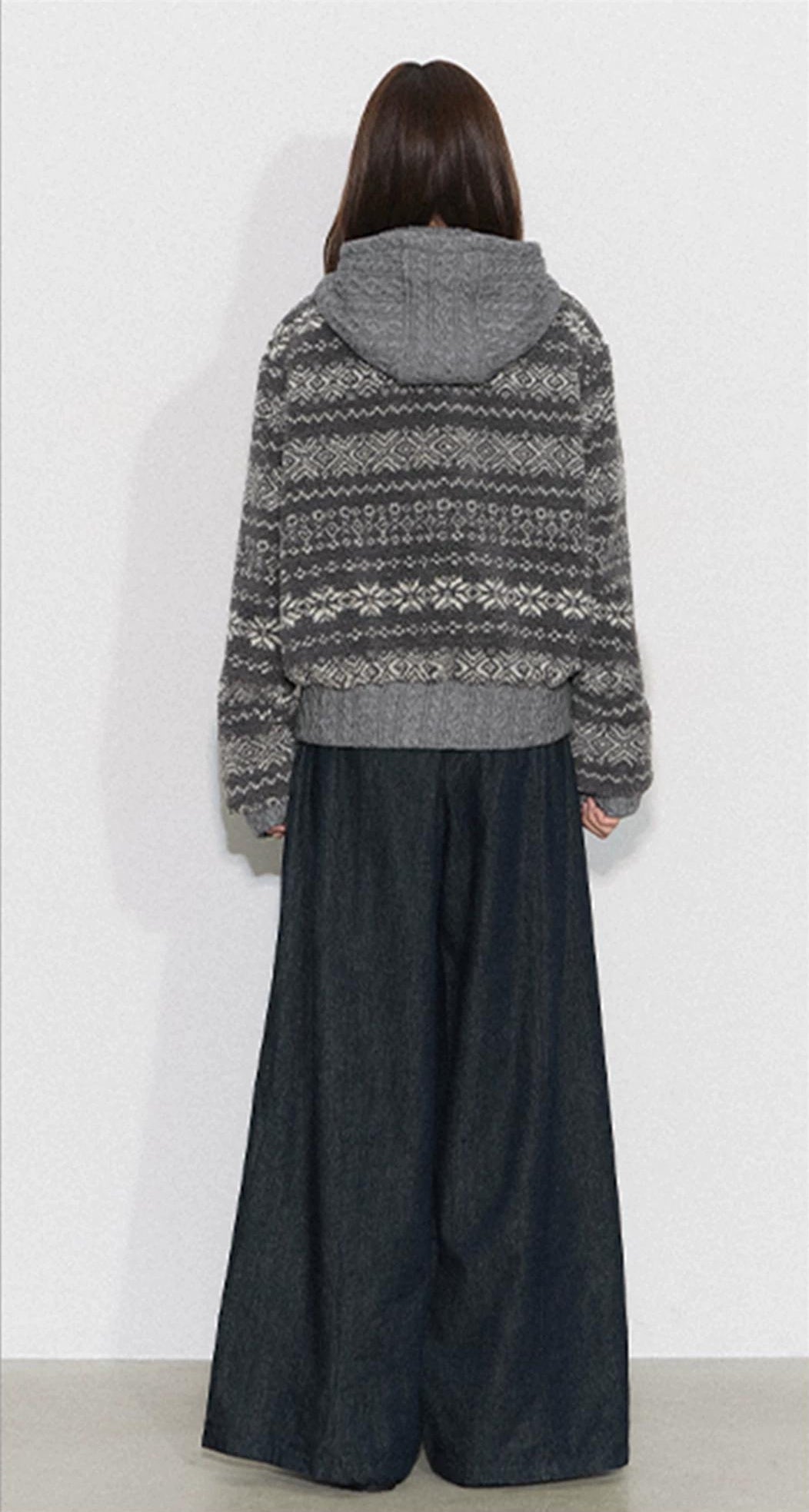 THELIGHT | CASUAL KNIT PATCHWORK JACKET【ID:TN00093】