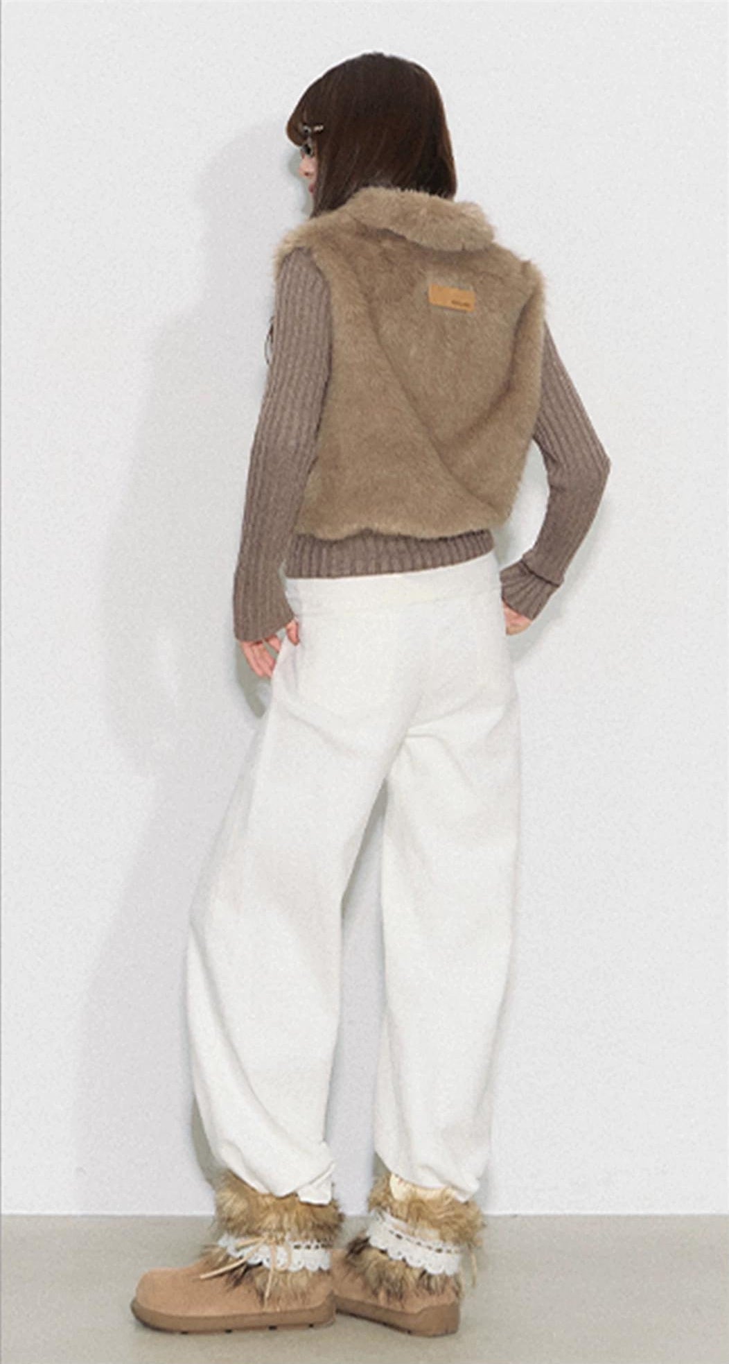 THELIGHT | FURRY SPLICED SHORT COAT【ID:TN00095】