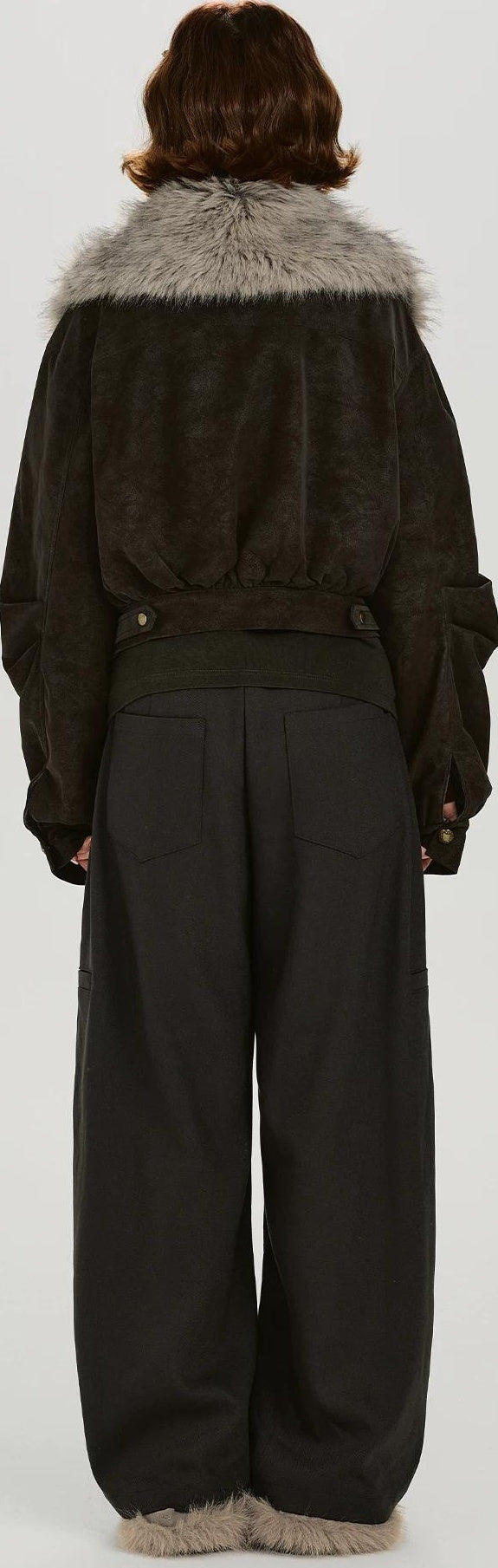 Girlyhalo |  RETRO FUR COLLAR COAT【ID:TN00015】