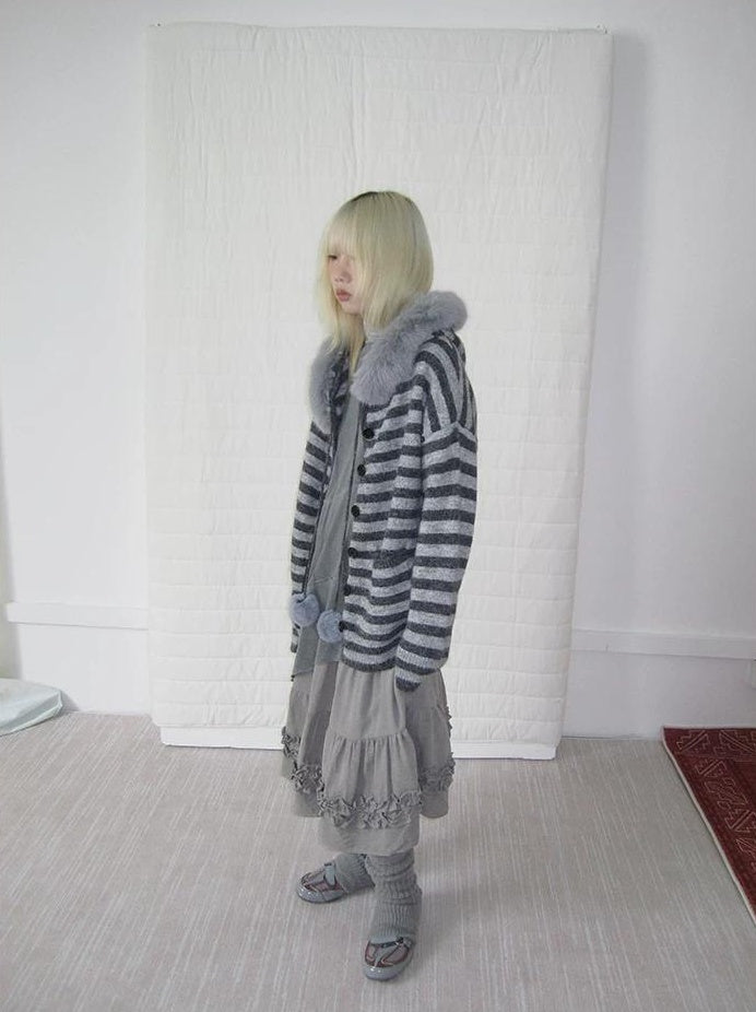 3months |  NICHE STRIPED CARDIGAN SWEATER【ID:TN00016】