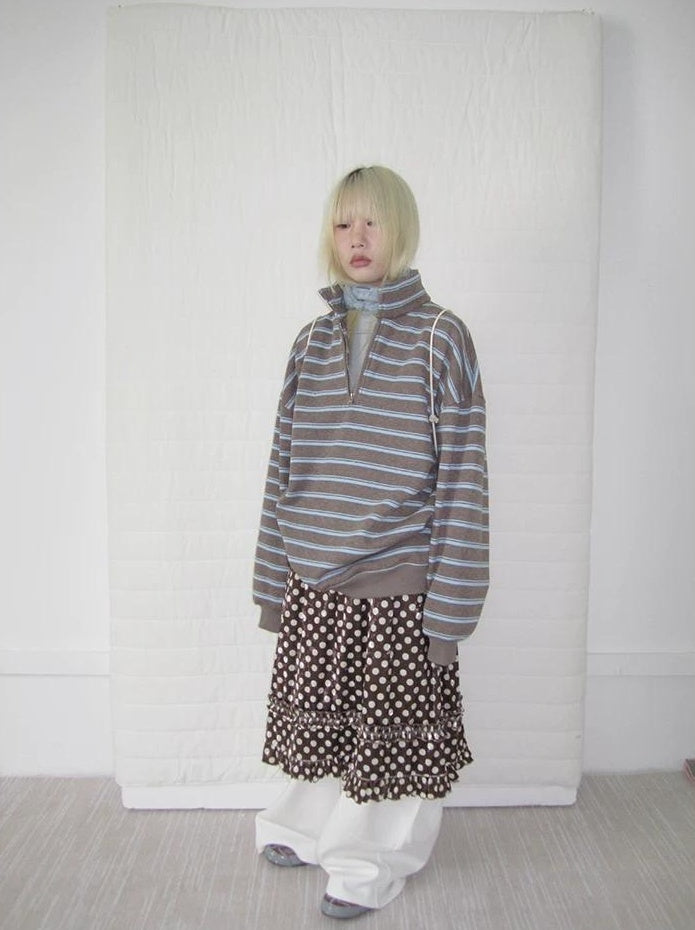 3months | RETRO STRIPED BOA SWEATER【ID:TN00065】