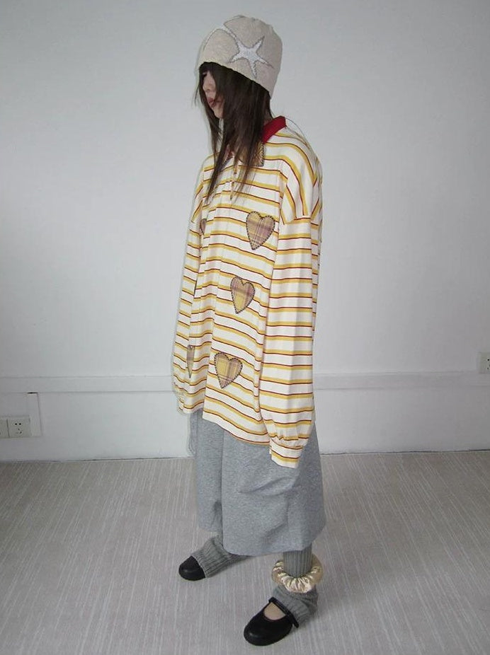 3months | 3D STRIPED DECORATIVE SWEATER【ID:TN00041】