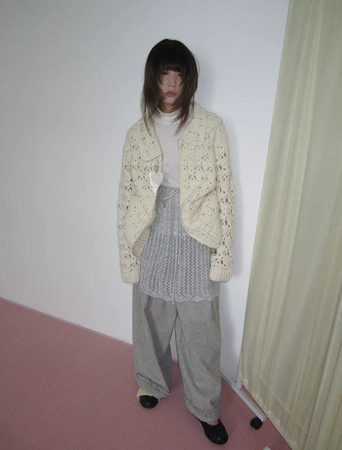 3months | HOLLOW ZIP KNITTED CARDIGAN【ID:TN00039】