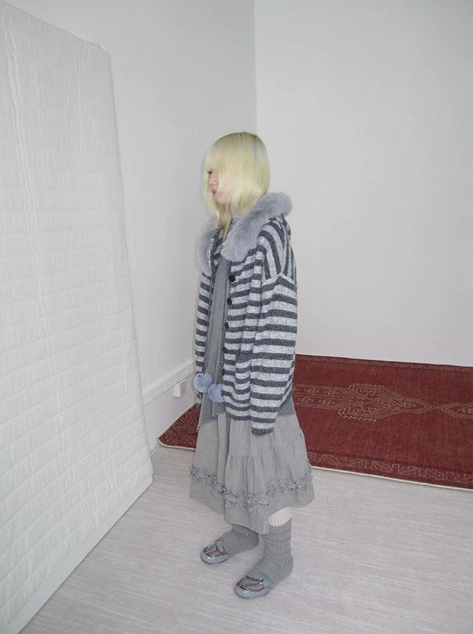 3months |  NICHE STRIPED CARDIGAN SWEATER【ID:TN00016】