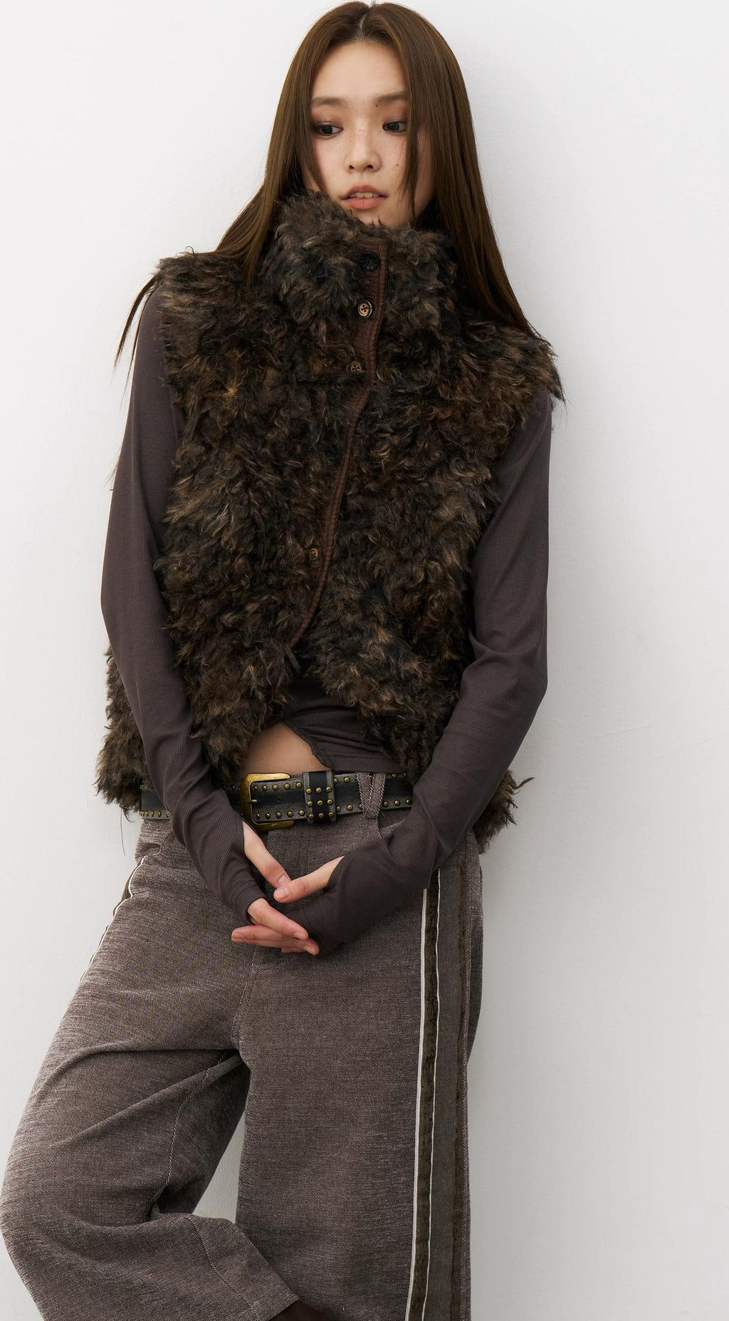 THELIGHT | WARM PLUSH VELVET VEST【ID:TN00102】