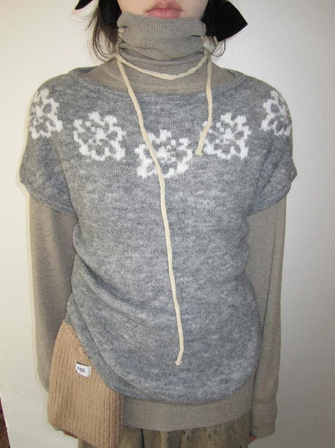 3months | VINTAGE GRAY KNIT SWEATER【ID:TN00044】