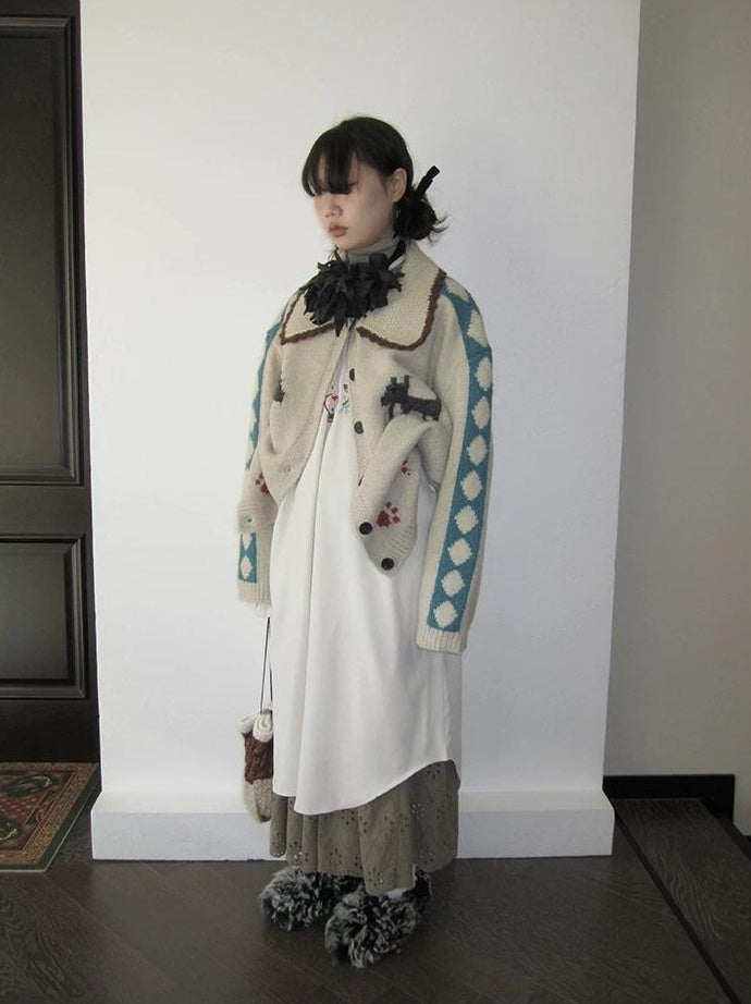 3months | VINTAGE LAPEL CARDIGAN SWEATER【ID:TN00048】