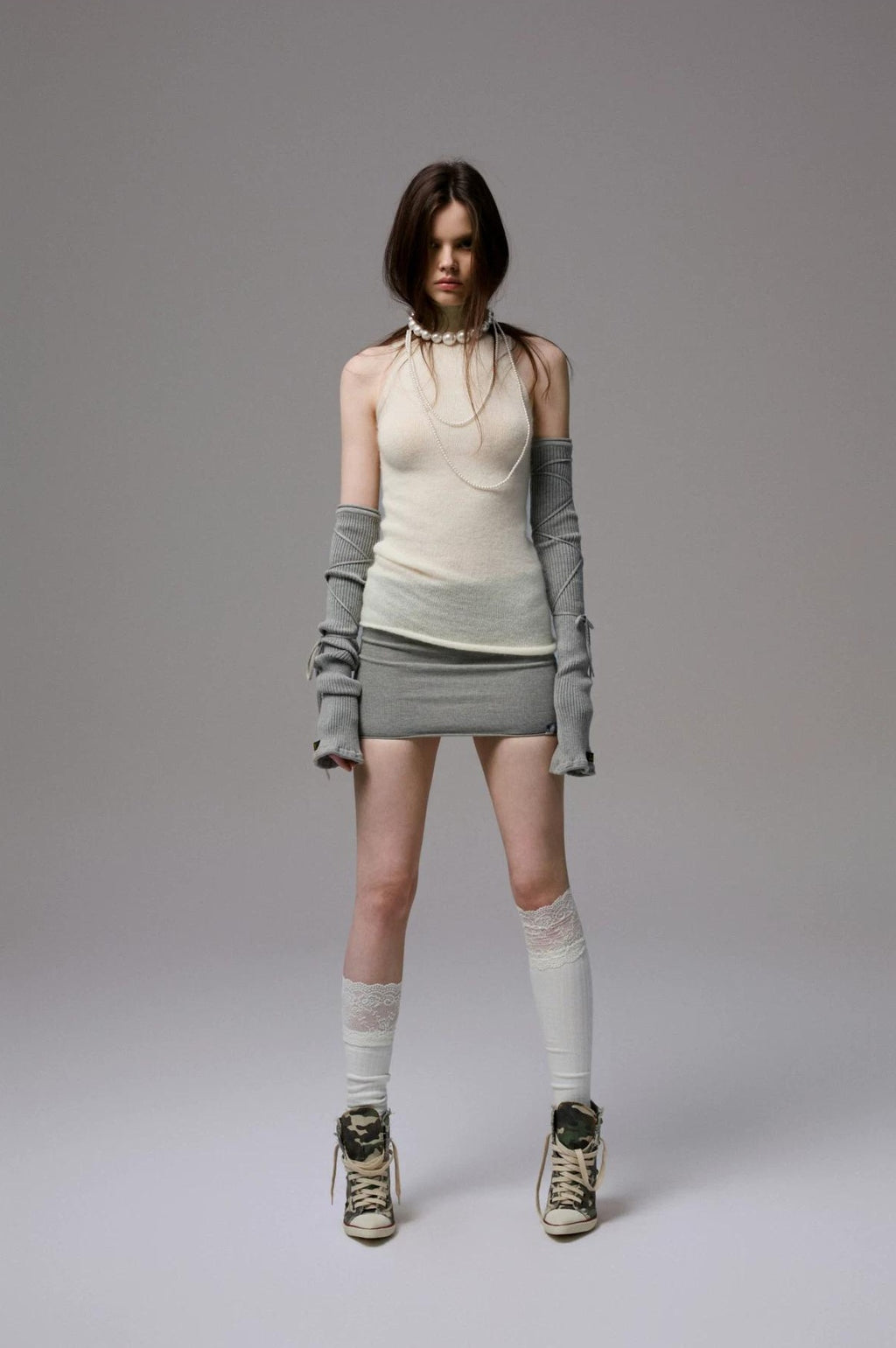 1JINN STUDIO | HIGH NECK MOHAIR KNIT TOP【ID:TN00069】
