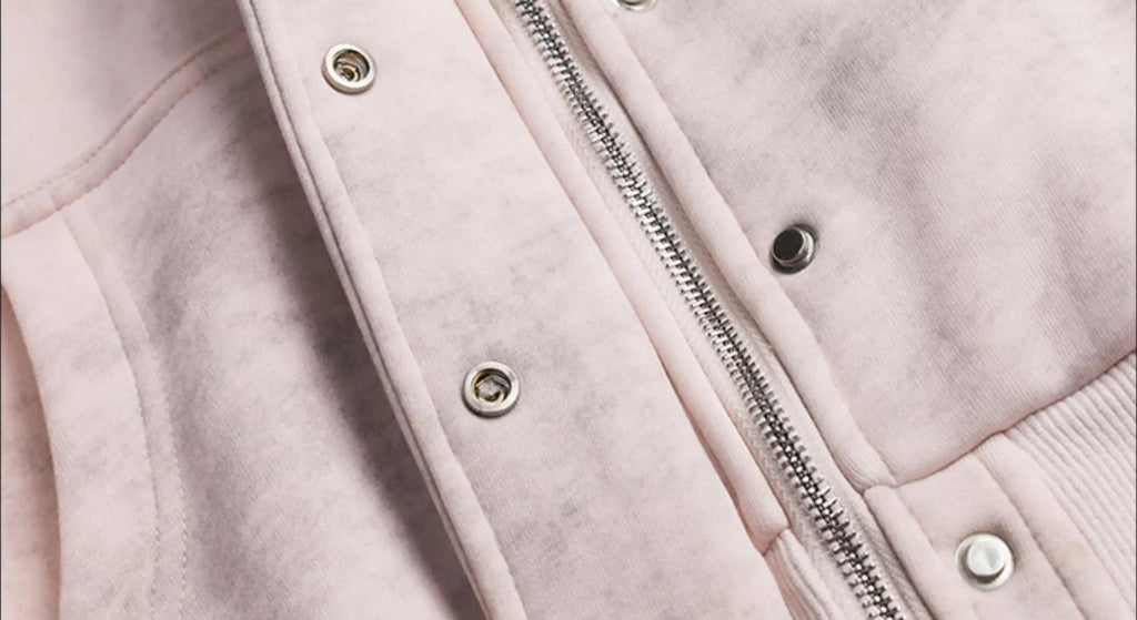 Girlyhalo |  PINK HOODED CARDIGAN SWEATSHIRT【ID:TN00006】