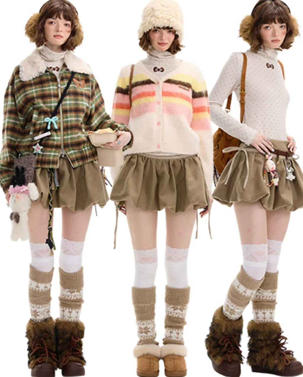 ziziFei | RETRO HIGH-WAISTED TWEED SKIRT【ID:TN00071】