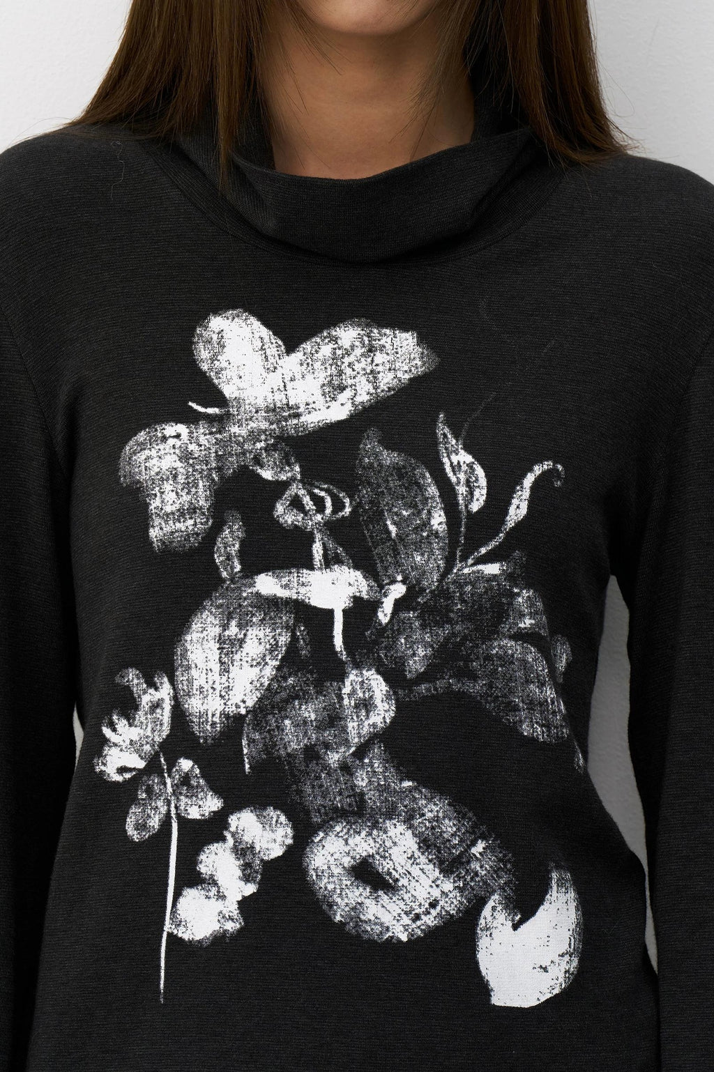 THELIGHT | FLORAL PRINT HIGH NECK T-SHIRT【ID:TN00105】