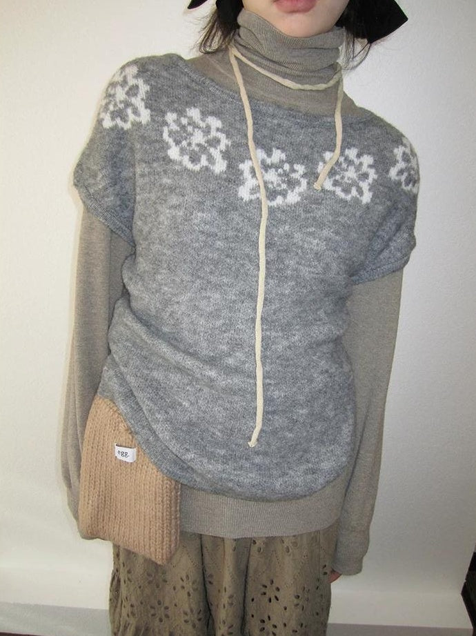 3months | VINTAGE GRAY KNIT SWEATER【ID:TN00044】