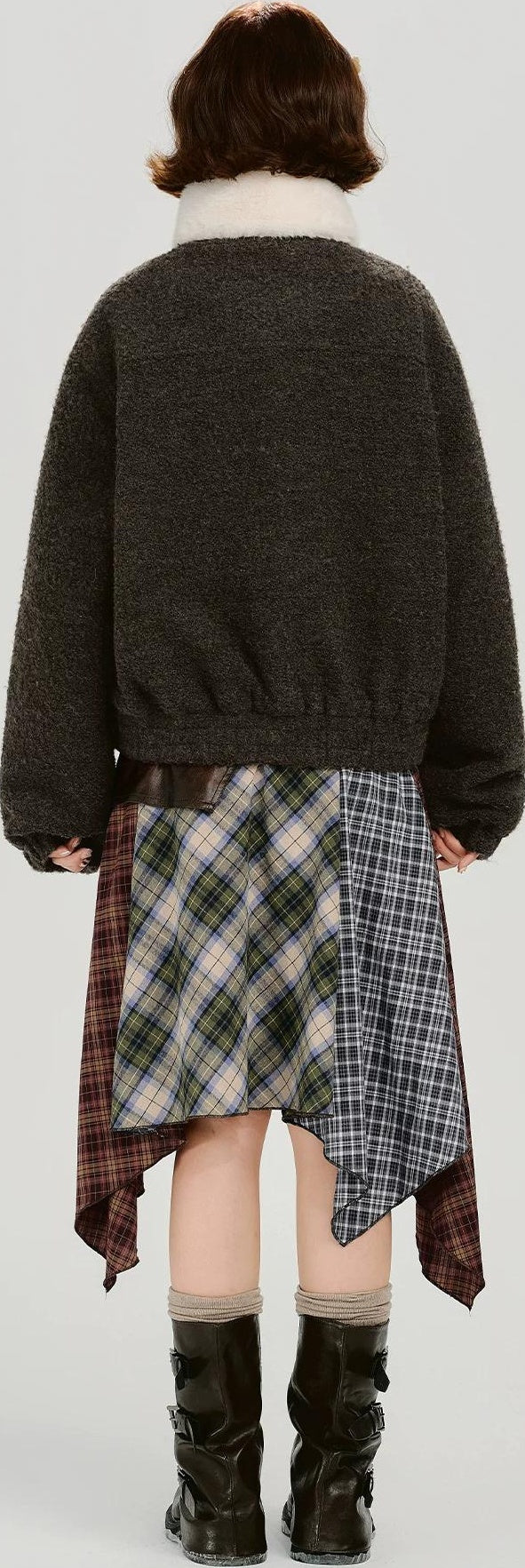 Girlyhalo |  RETRO FUR COLLAR TWEED JACKET【ID:TN00012】