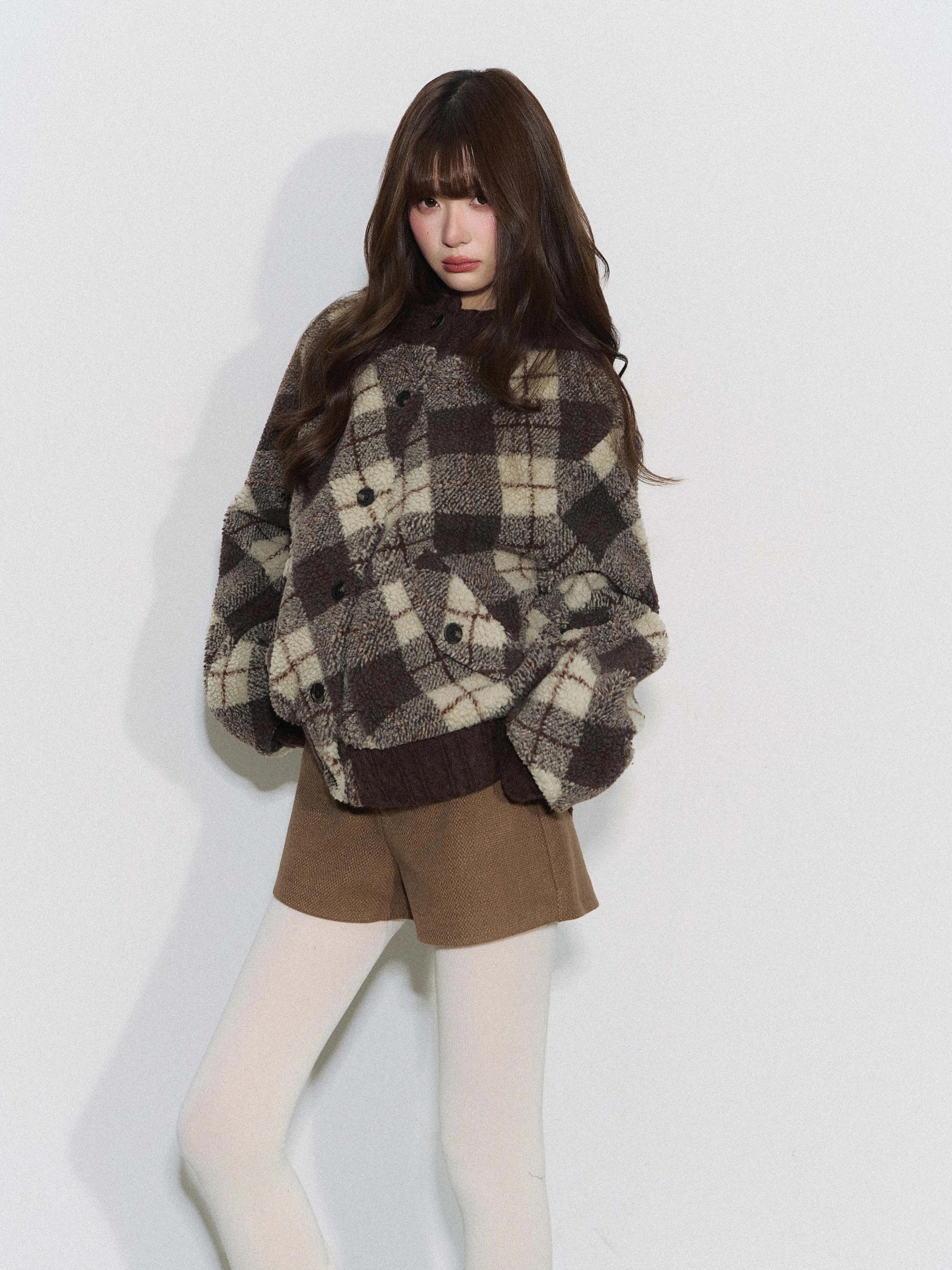 THELIGHT | PLAID KNIT SWEATER JACKET【ID:TN00098】