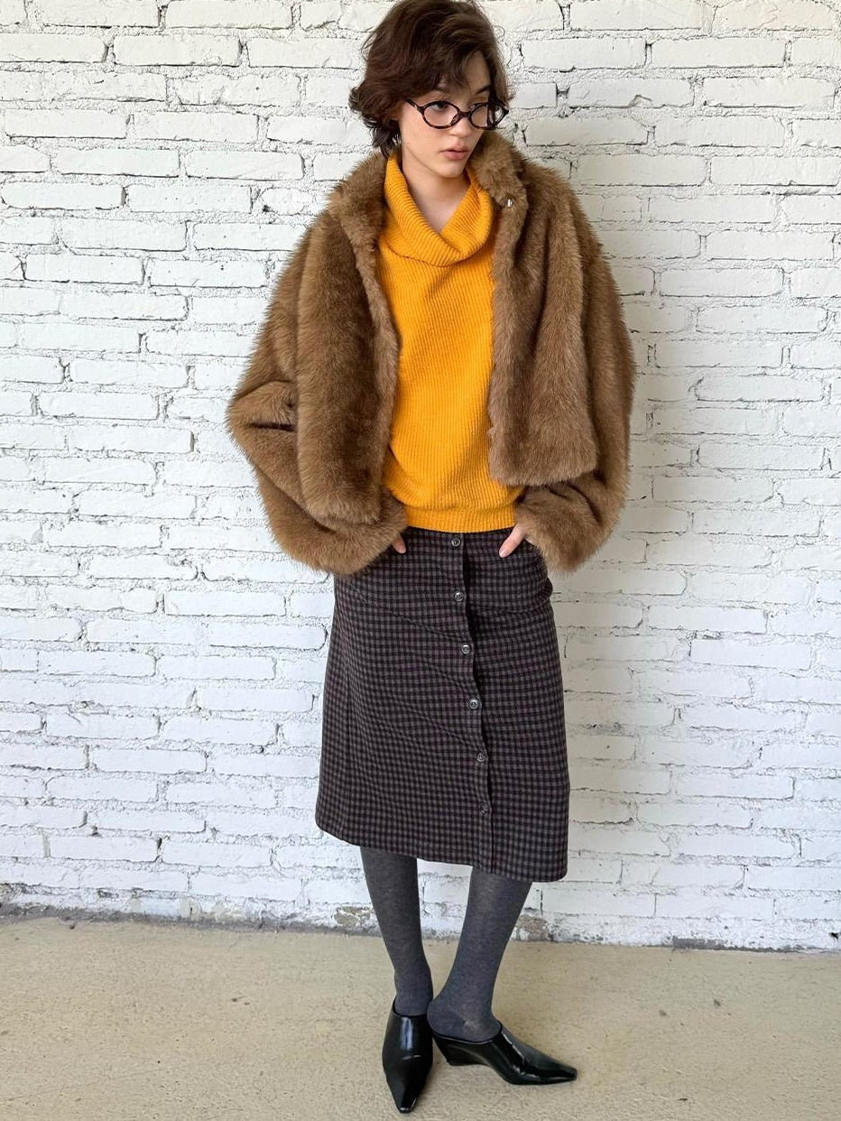 Cozy Thick Short Brown Oversized Street Style Women Polyester Casual Jackets