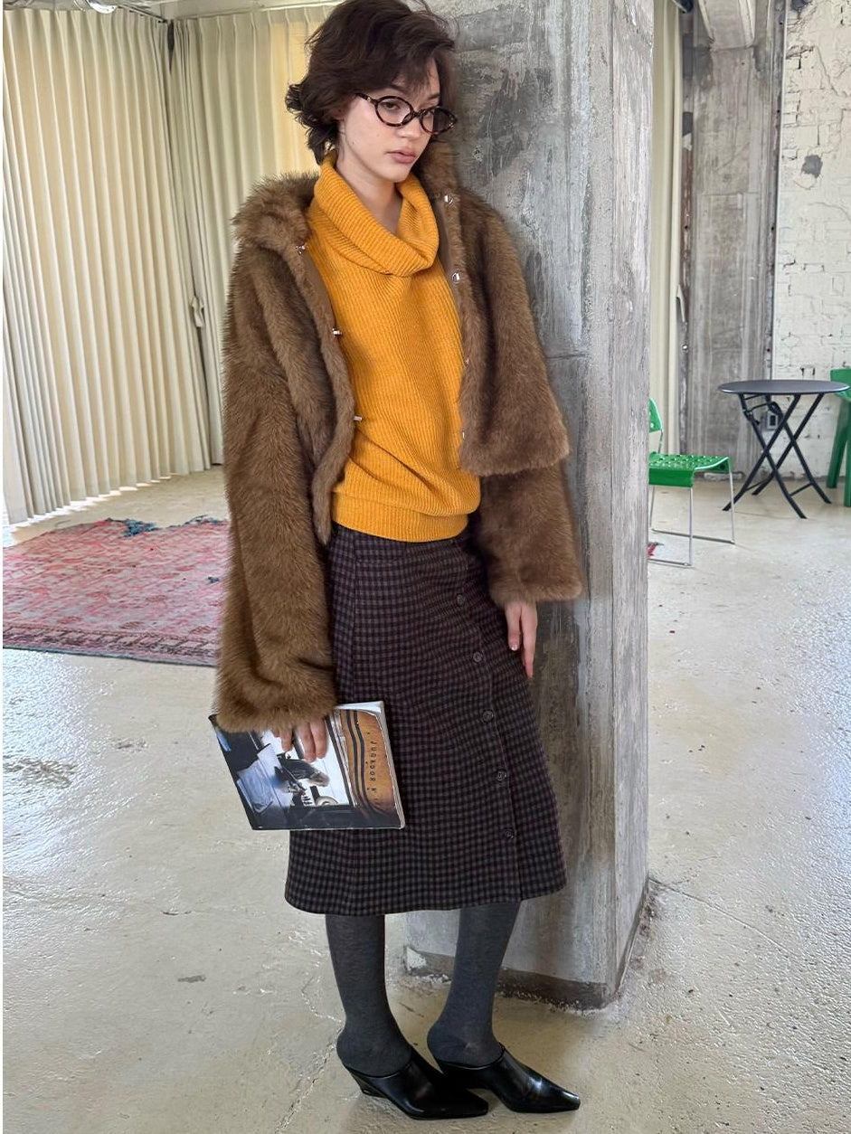 Cozy Thick Short Brown Oversized Street Style Women Polyester Casual Jackets