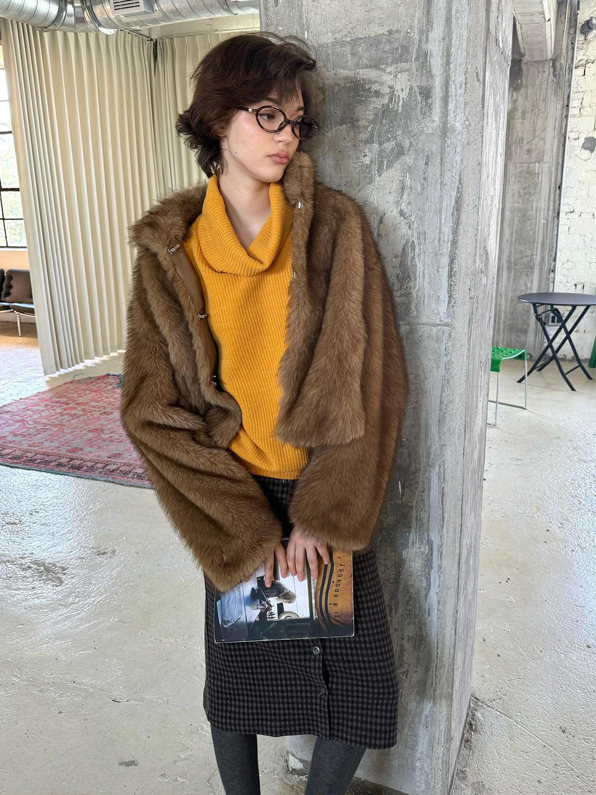 Cozy Thick Short Brown Oversized Street Style Women Polyester Casual Jackets
