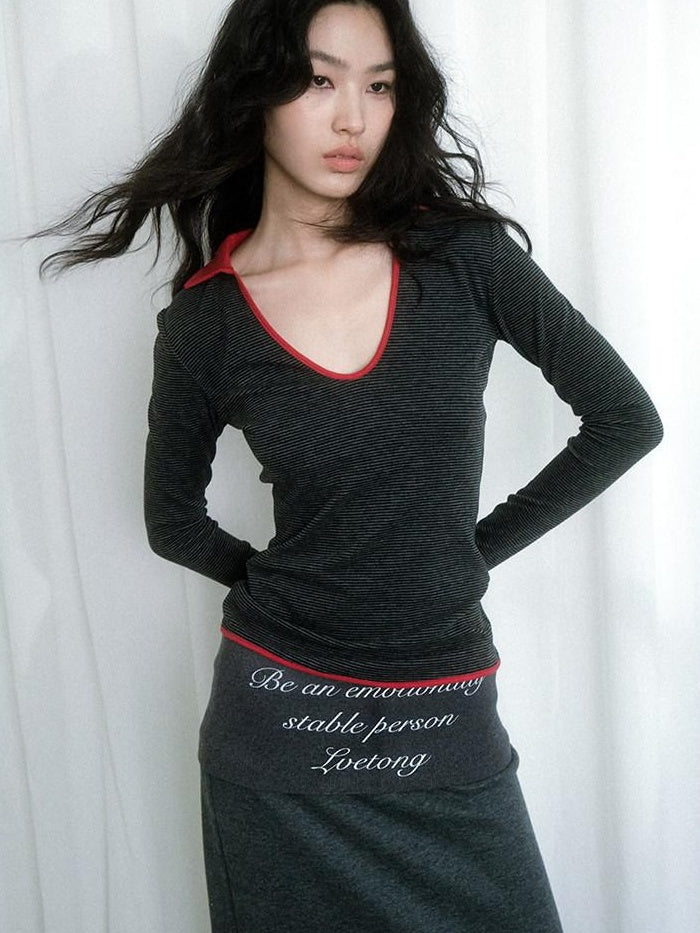 Soft Cotton Blend Vintage H Line Straight Long Solid Gray Women Maxi Skirts