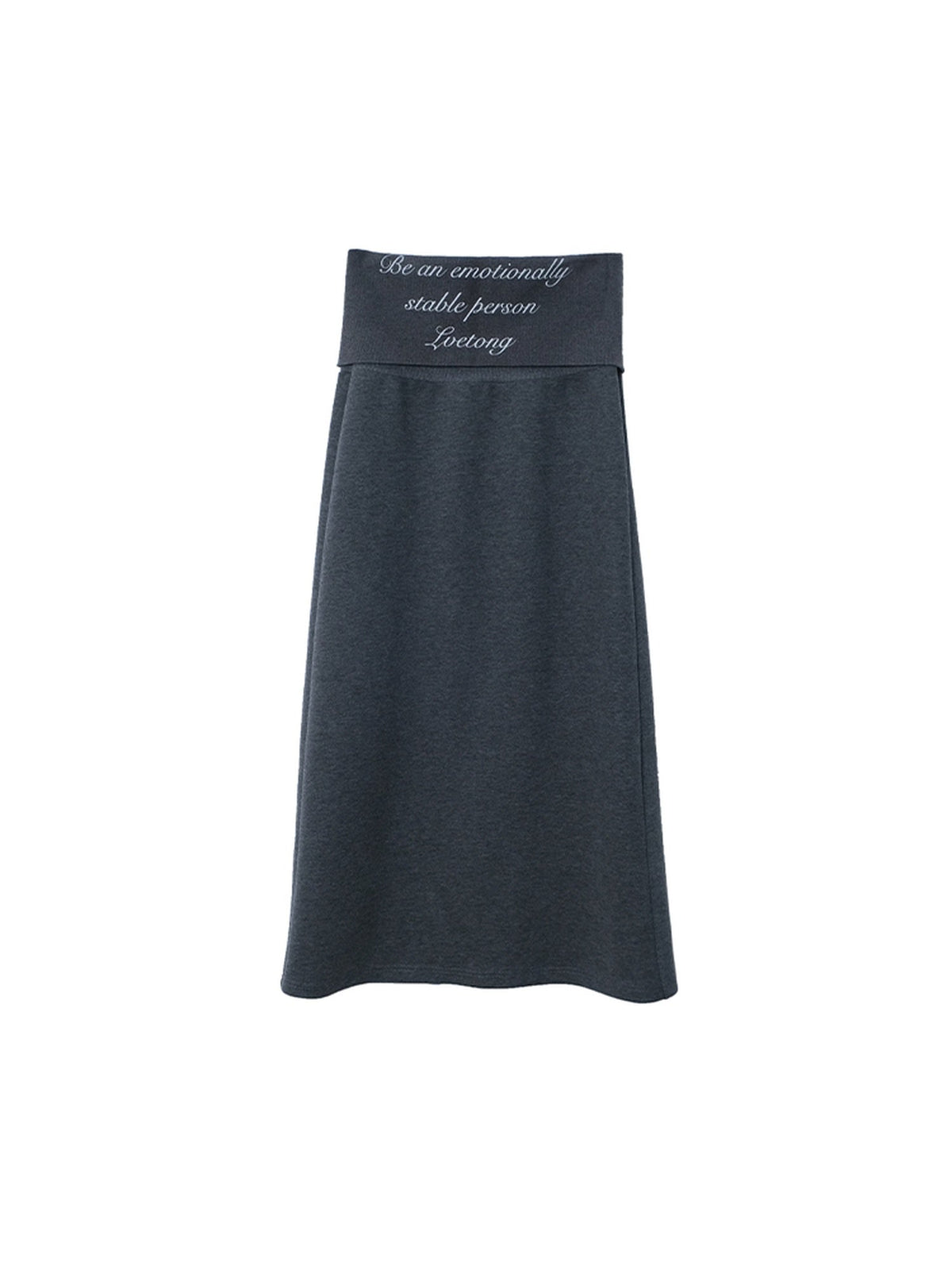 Soft Cotton Blend Vintage H Line Straight Long Solid Gray Women Maxi Skirts