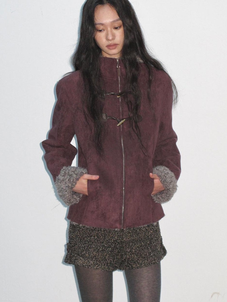 Thick Warm Zip Stand Collar Slim Waist Street Women Polyester Cropped Jackets