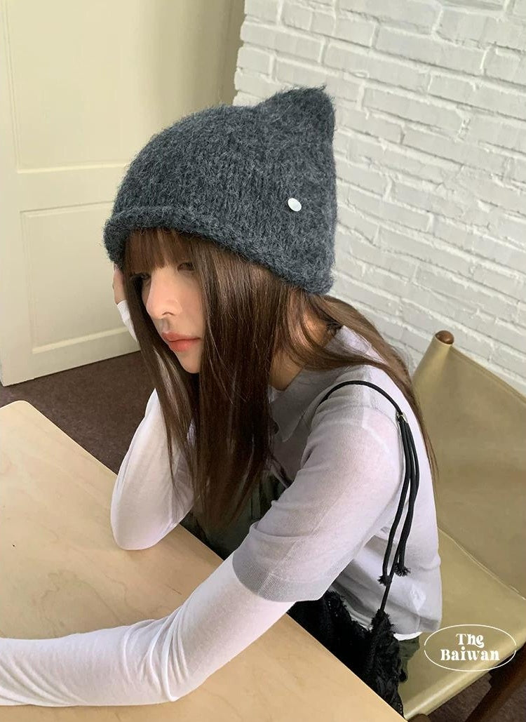 TRIA SELECT | FLUFFY CAT EARS WOOL CAP【ID:TN00085】
