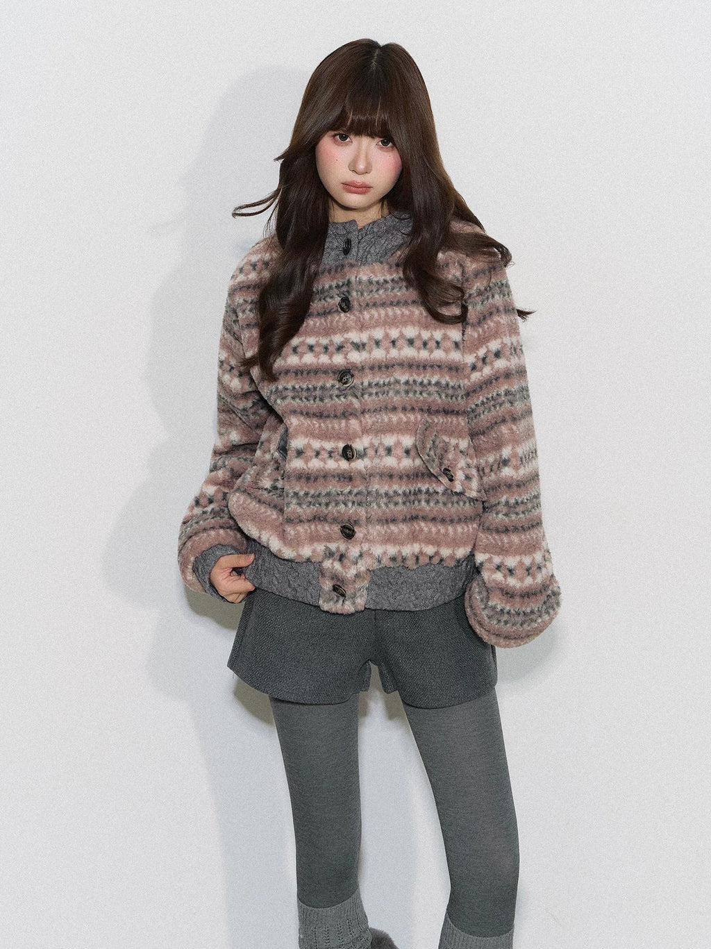 THELIGHT | RETRO CASUAL KNIT JACKET【ID:TN00091】