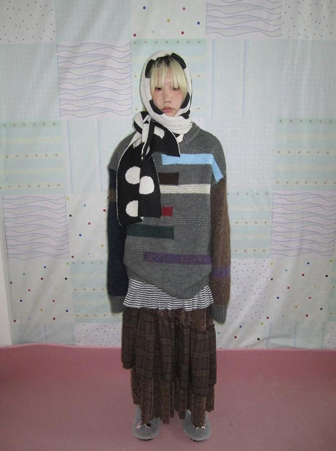 3months | PLAID LACE MAXI SKIRT【ID:TN00051】