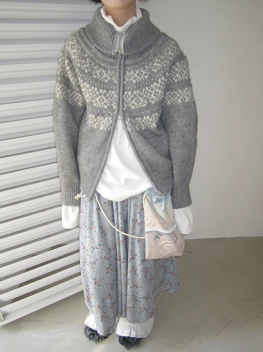 3months | CASUAL FAIR ISLE KNIT CARDIGAN【ID:TN00067】