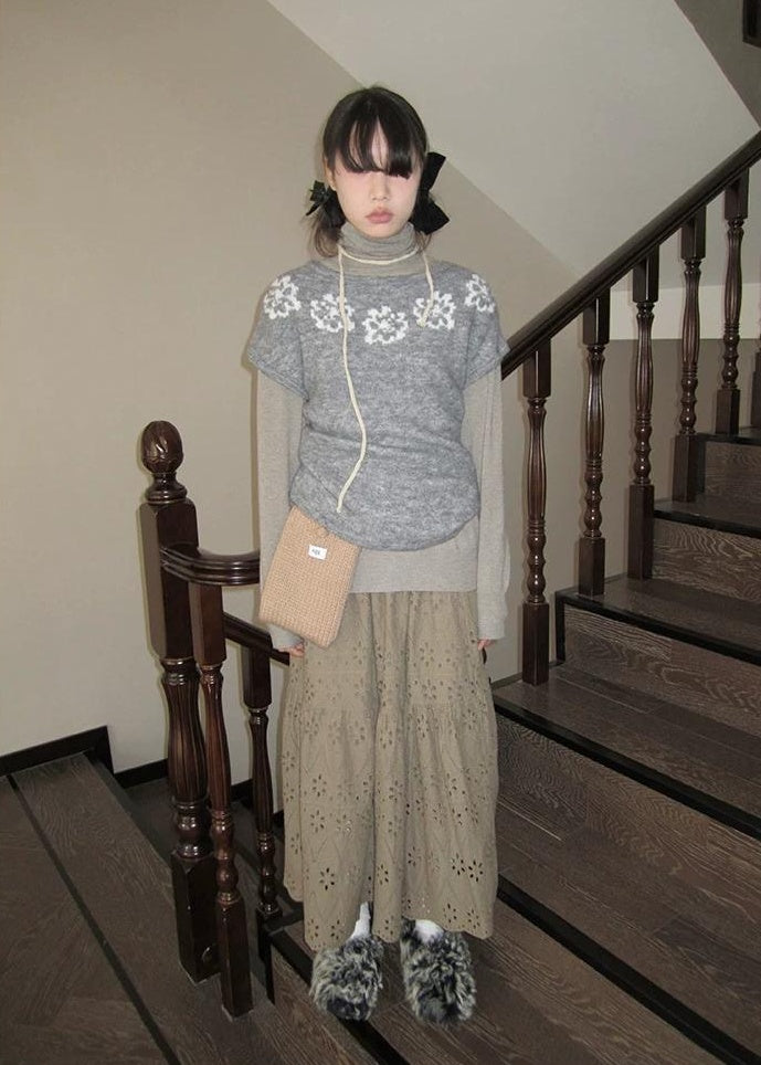 3months | VINTAGE GRAY KNIT SWEATER【ID:TN00044】