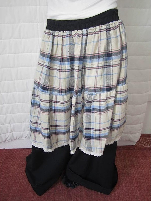 3months |  RETRO PLAID SPLICING PANTS【ID:TN00020】