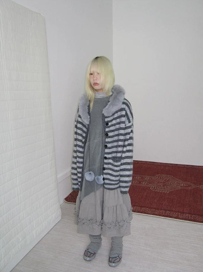 3months |  NICHE STRIPED CARDIGAN SWEATER【ID:TN00016】