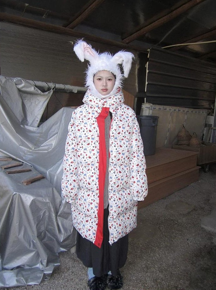 3months |  KOREAN CAT PRINT HOODED COAT【ID:TN00027】