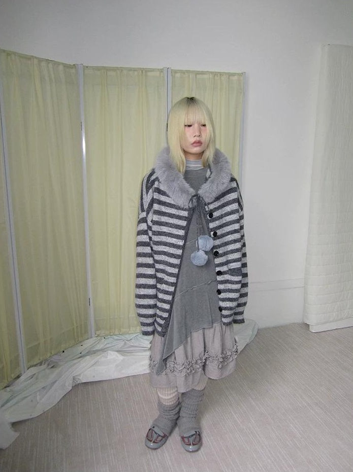 3months |  NICHE STRIPED CARDIGAN SWEATER【ID:TN00016】