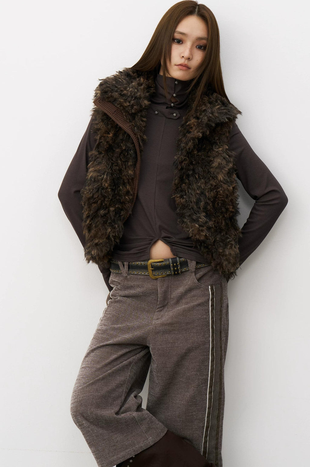 THELIGHT | WARM PLUSH VELVET VEST【ID:TN00102】