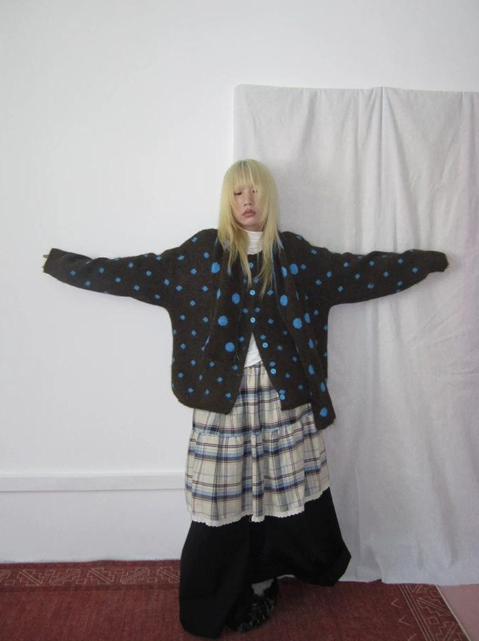 3months |  RETRO PLAID SPLICING PANTS【ID:TN00020】