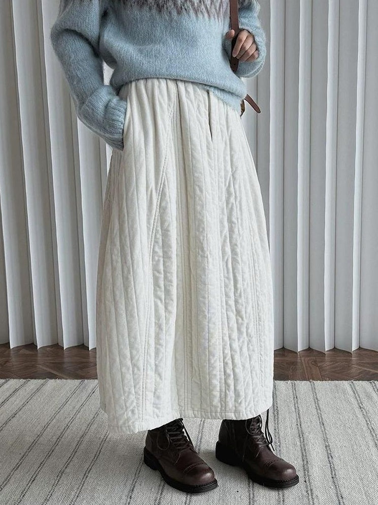 3months |  THICK COTTON HIGH-WAISTED SKIRT【ID:TN00018】