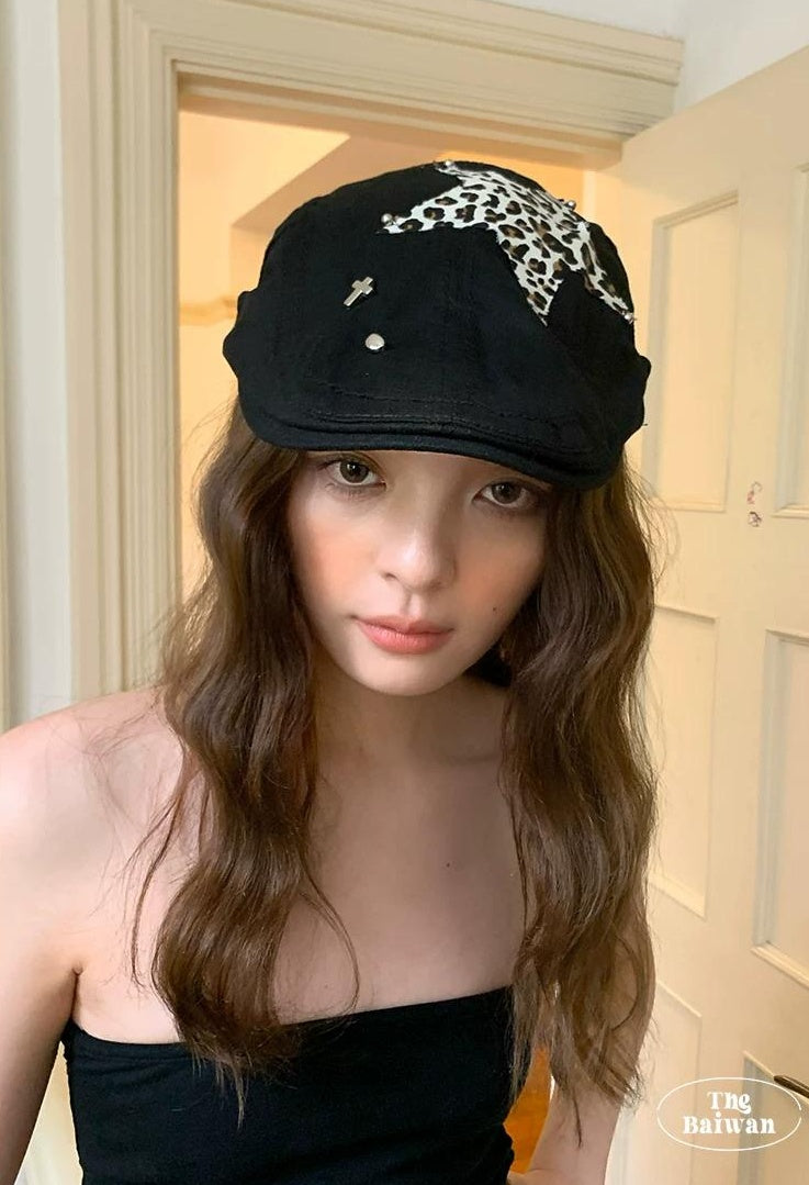 TRIA SELECT | RETRO BLACK BERET HAT【ID:TN00086】