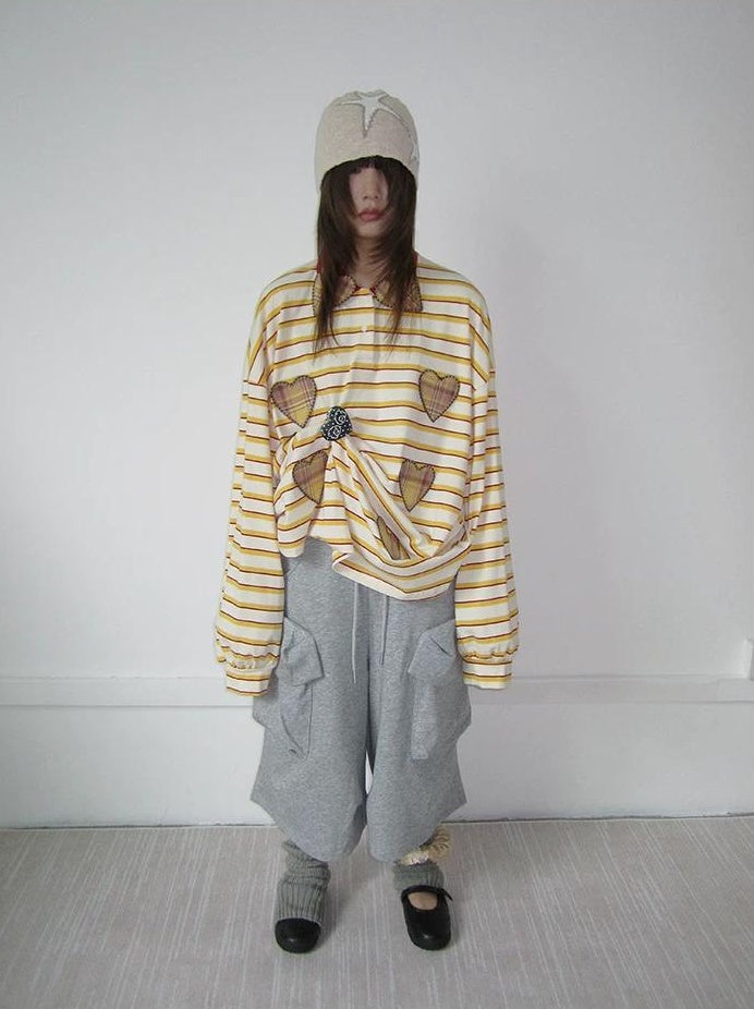 3months | 3D STRIPED DECORATIVE SWEATER【ID:TN00041】
