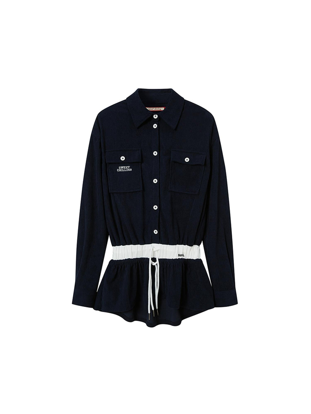 Intellectual Style Corduroy Shirt Dress