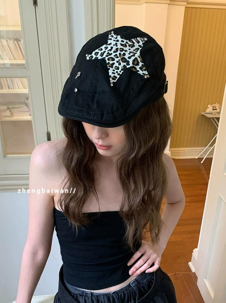 TRIA SELECT | RETRO BLACK BERET HAT【ID:TN00086】