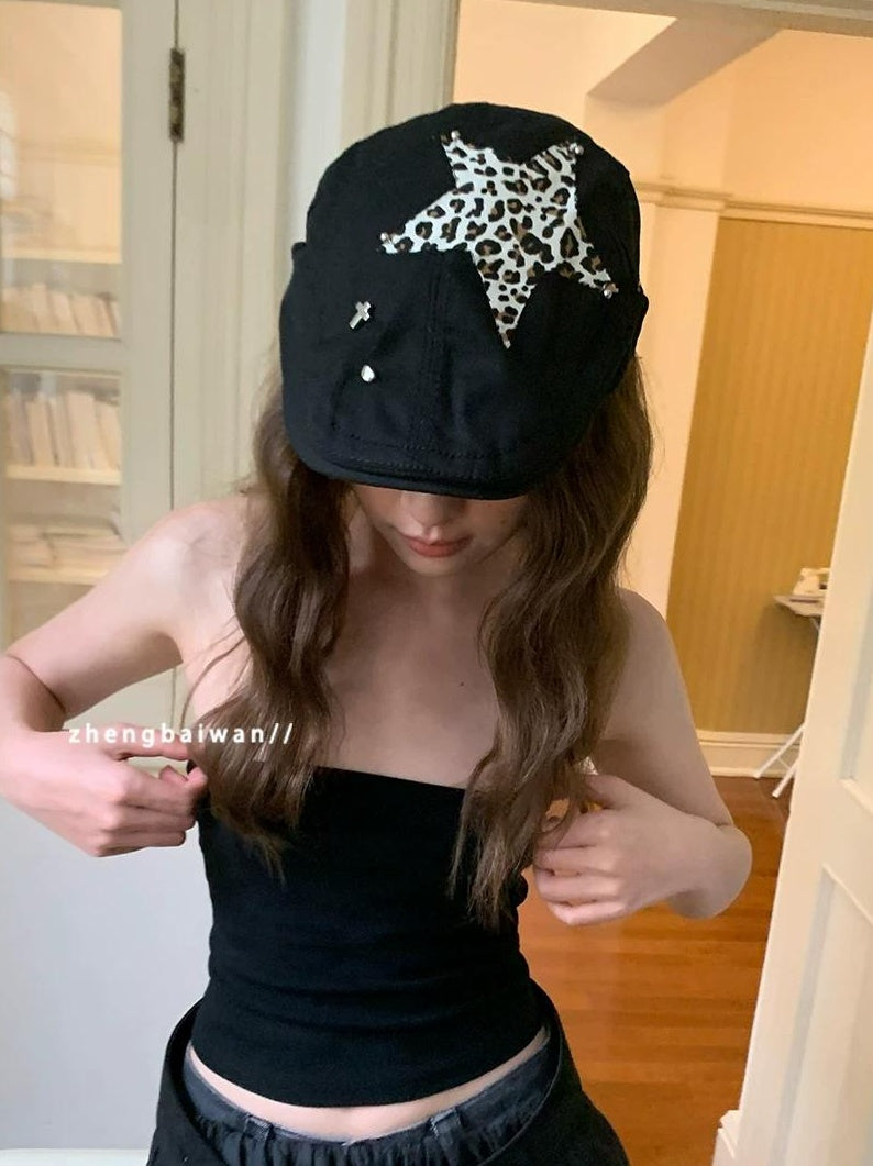 TRIA SELECT | RETRO BLACK BERET HAT【ID:TN00086】