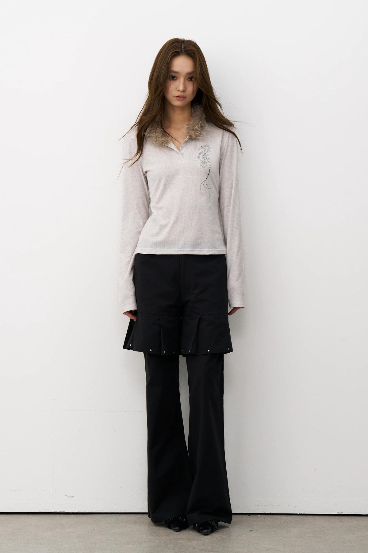THELIGHT | VINTAGE HENLEY COLLAR TOP【ID:TN00103】
