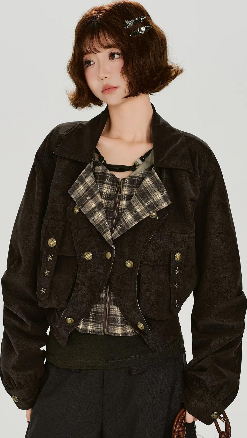 Girlyhalo |  RETRO FUR COLLAR COAT【ID:TN00015】